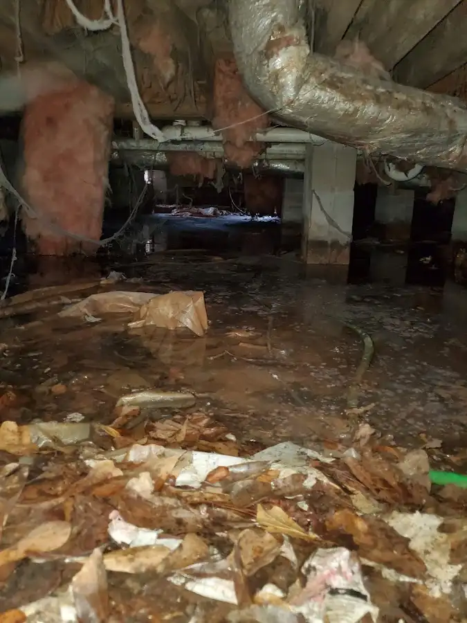 Crawl space flood assessment for Commercial Water Damage Restoration in West Whittier-Los Nietos